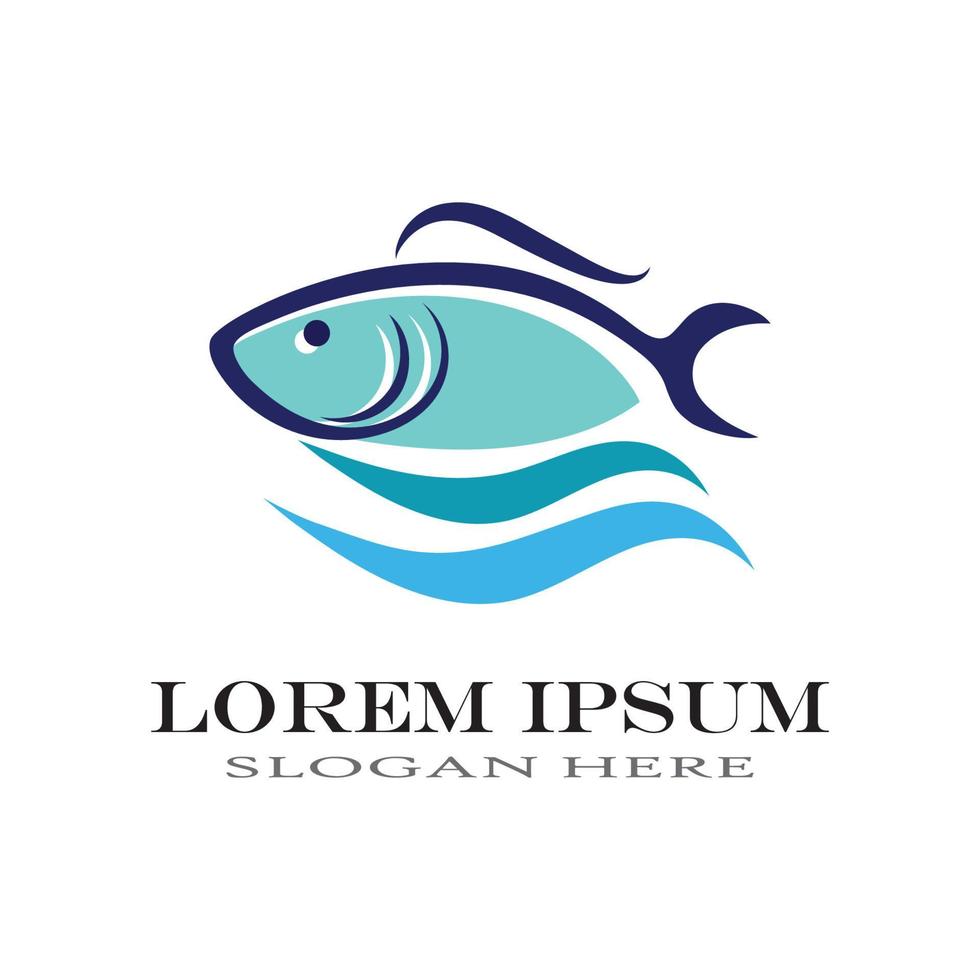 Fish logo template vector