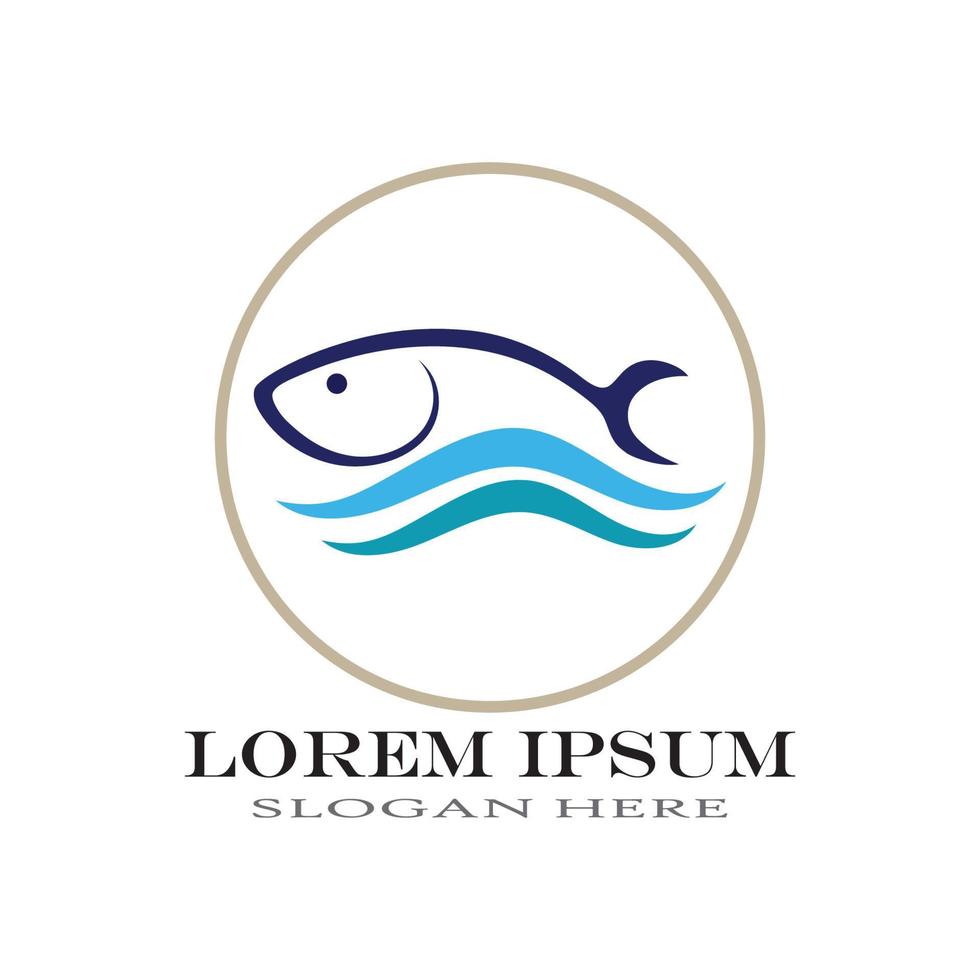 Fish logo template vector