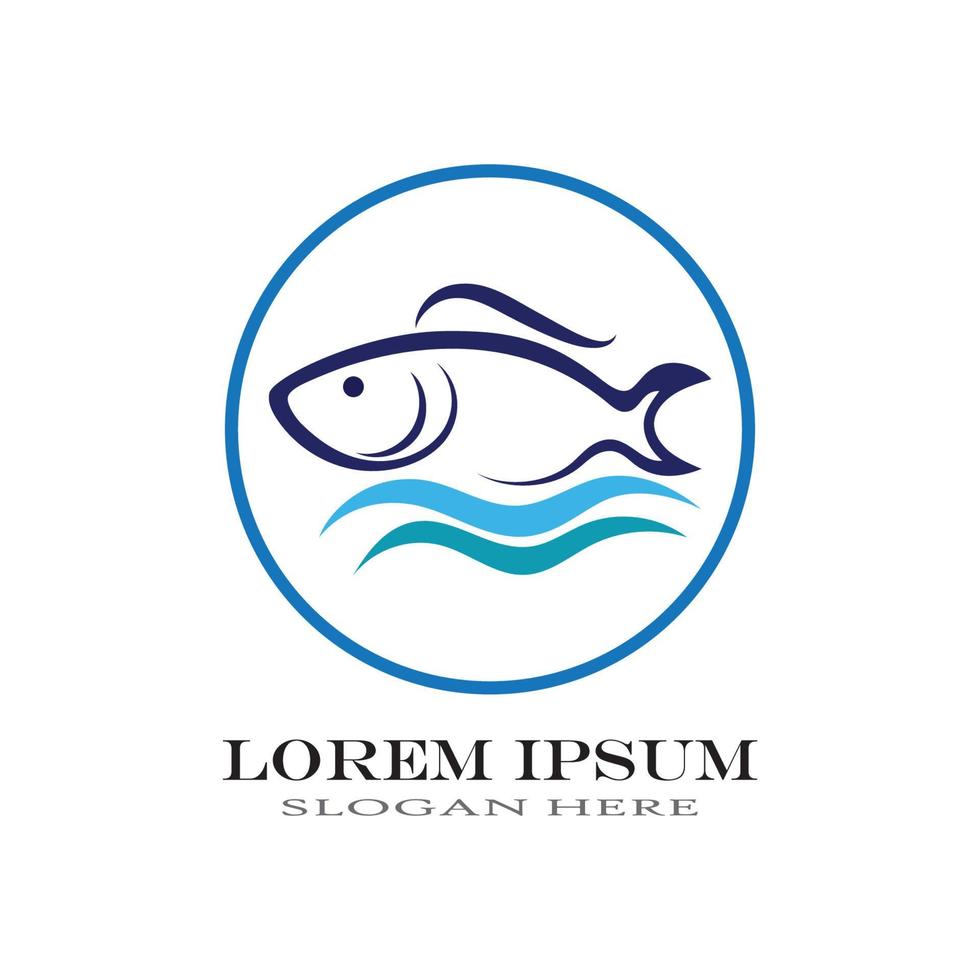 Fish logo template vector
