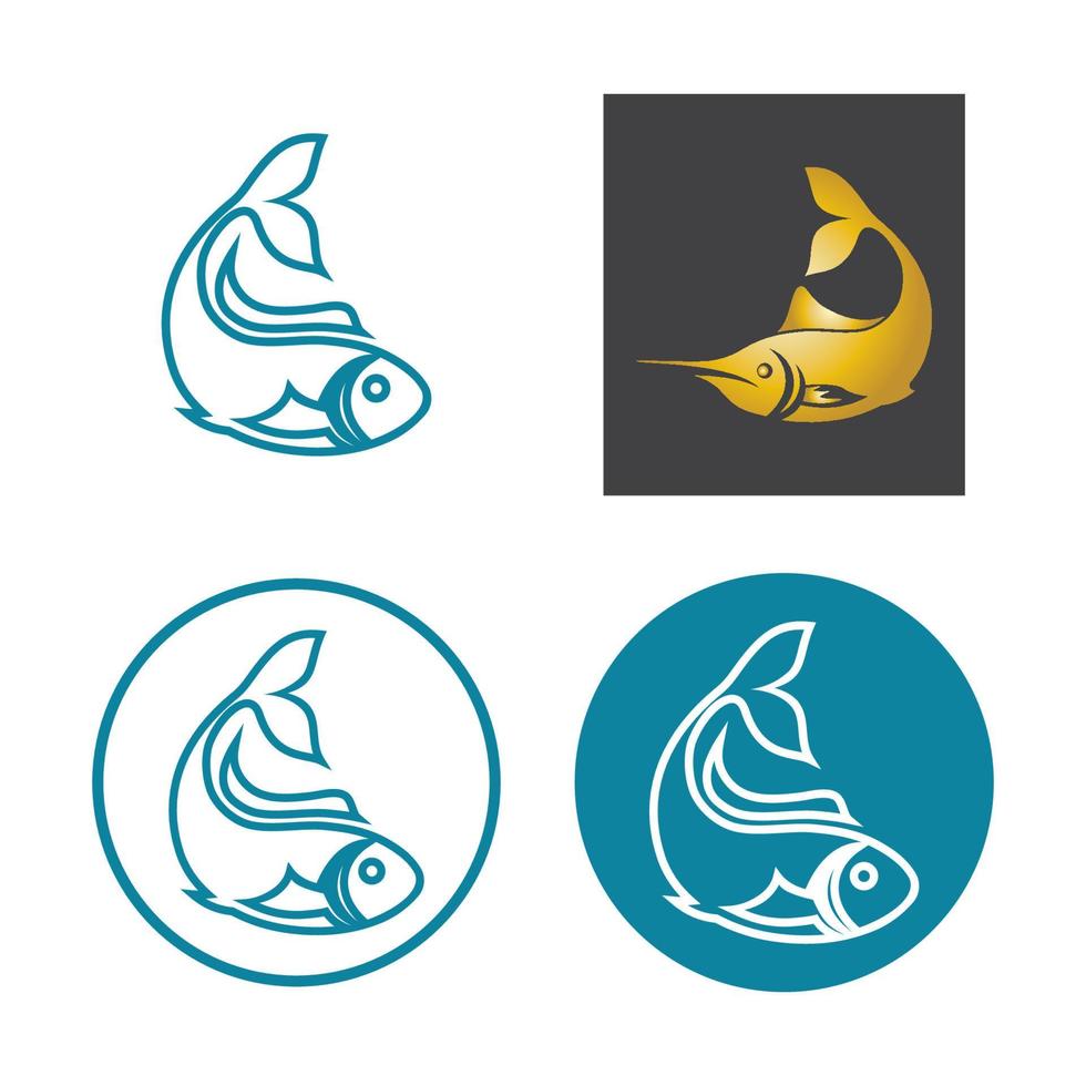 Fish logo template vector