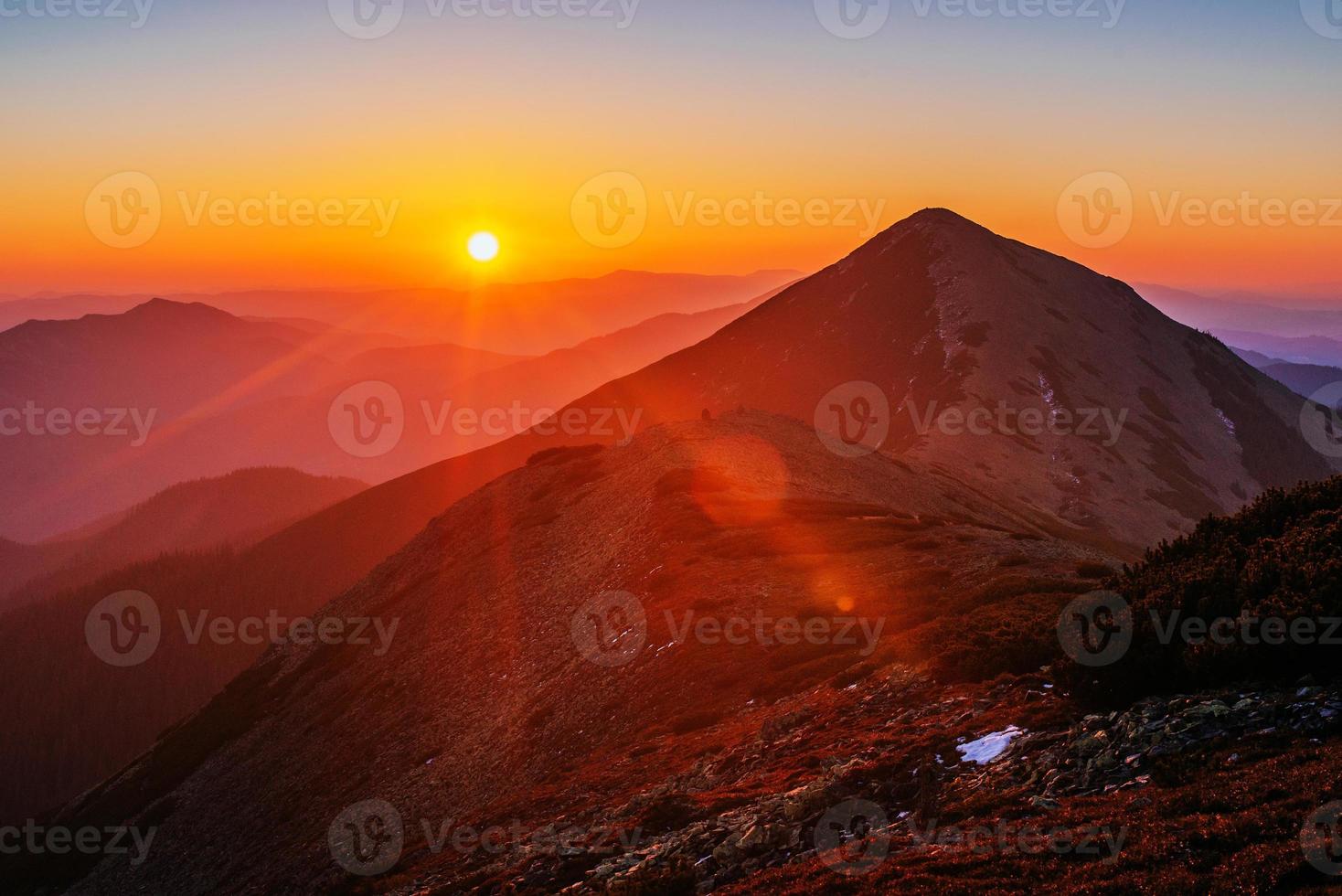 magic sunset in the mountains photo