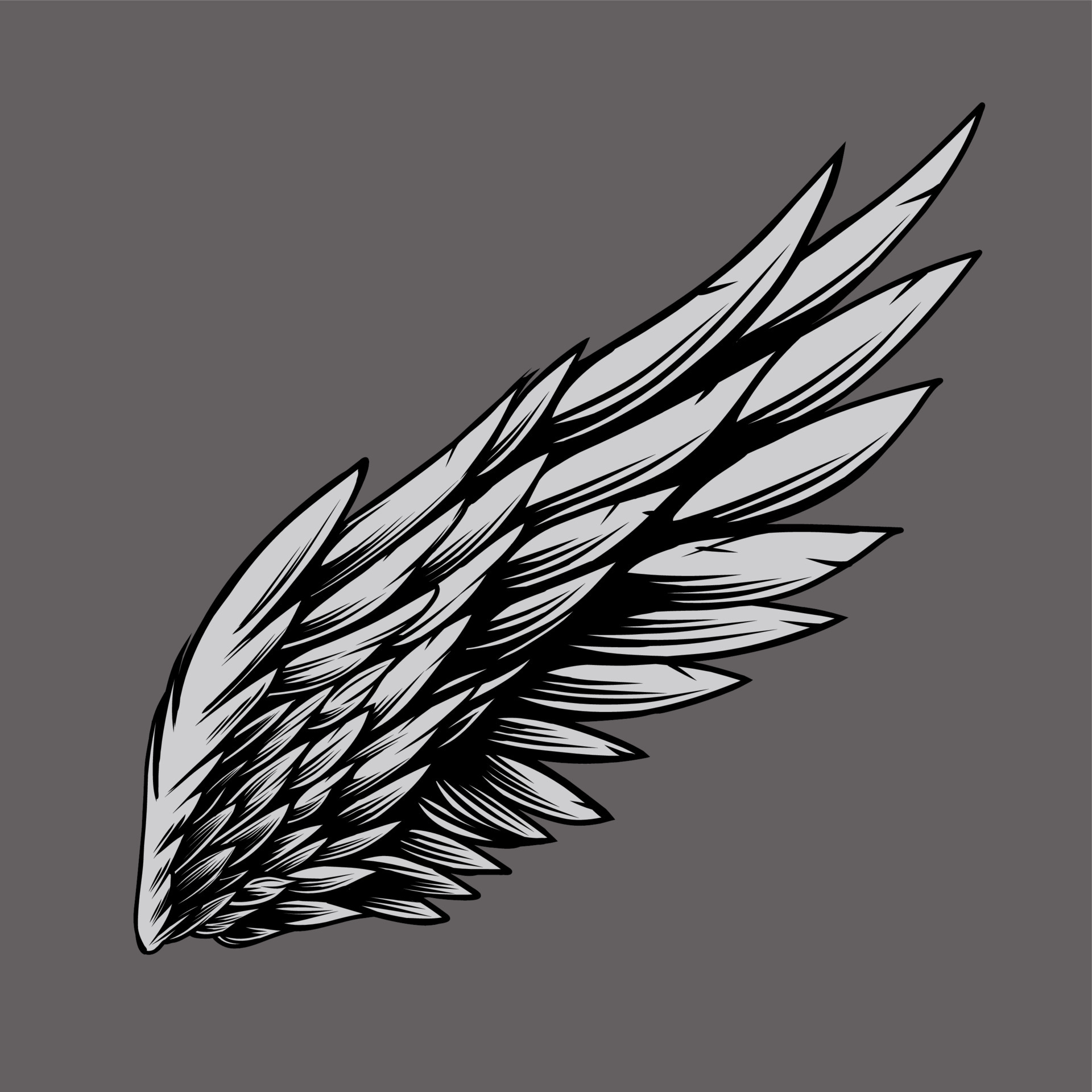 Tattoo Wing Illustration wing white wing illustration poster wings  monochrome png  PNGWing