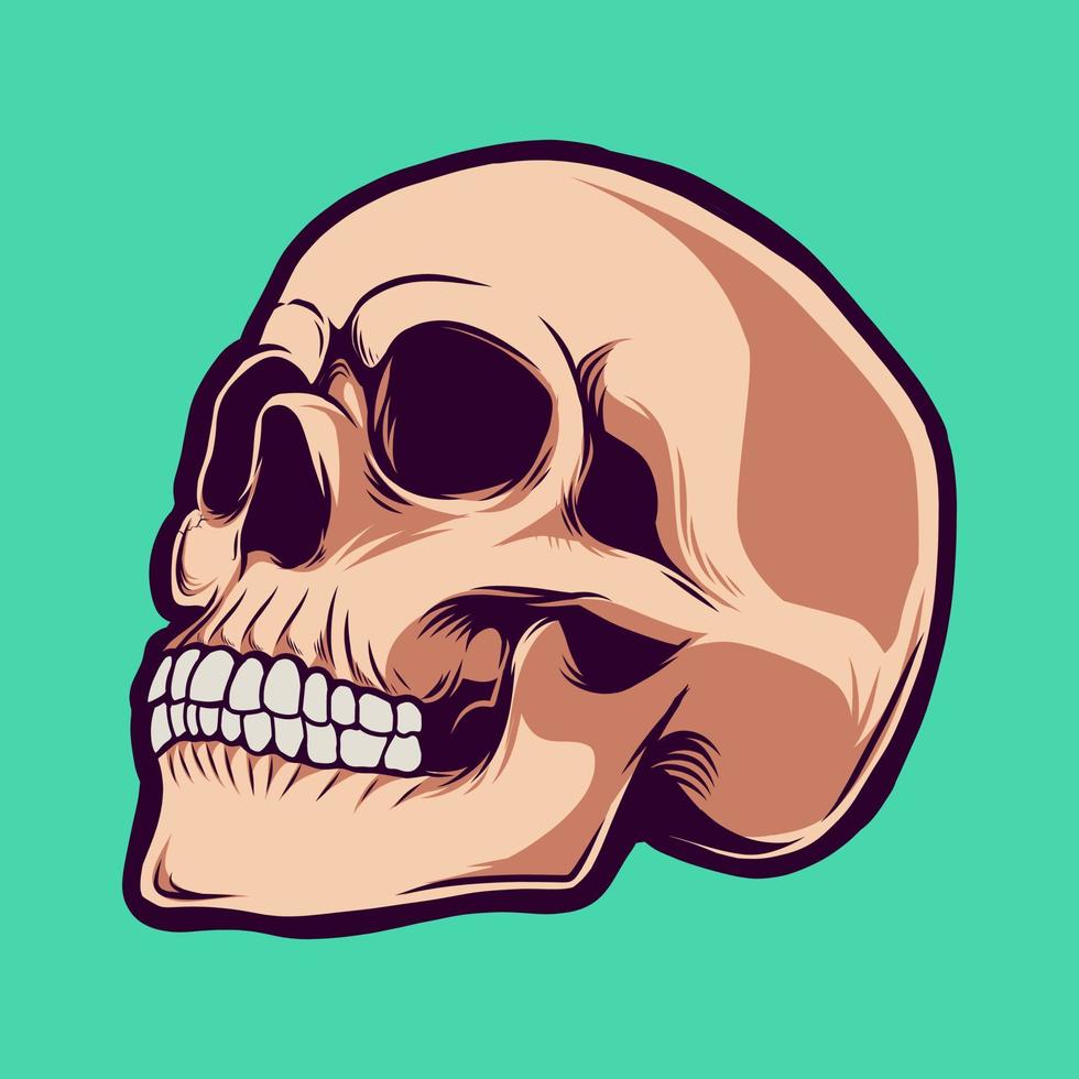 Pop art skull head vector illustration