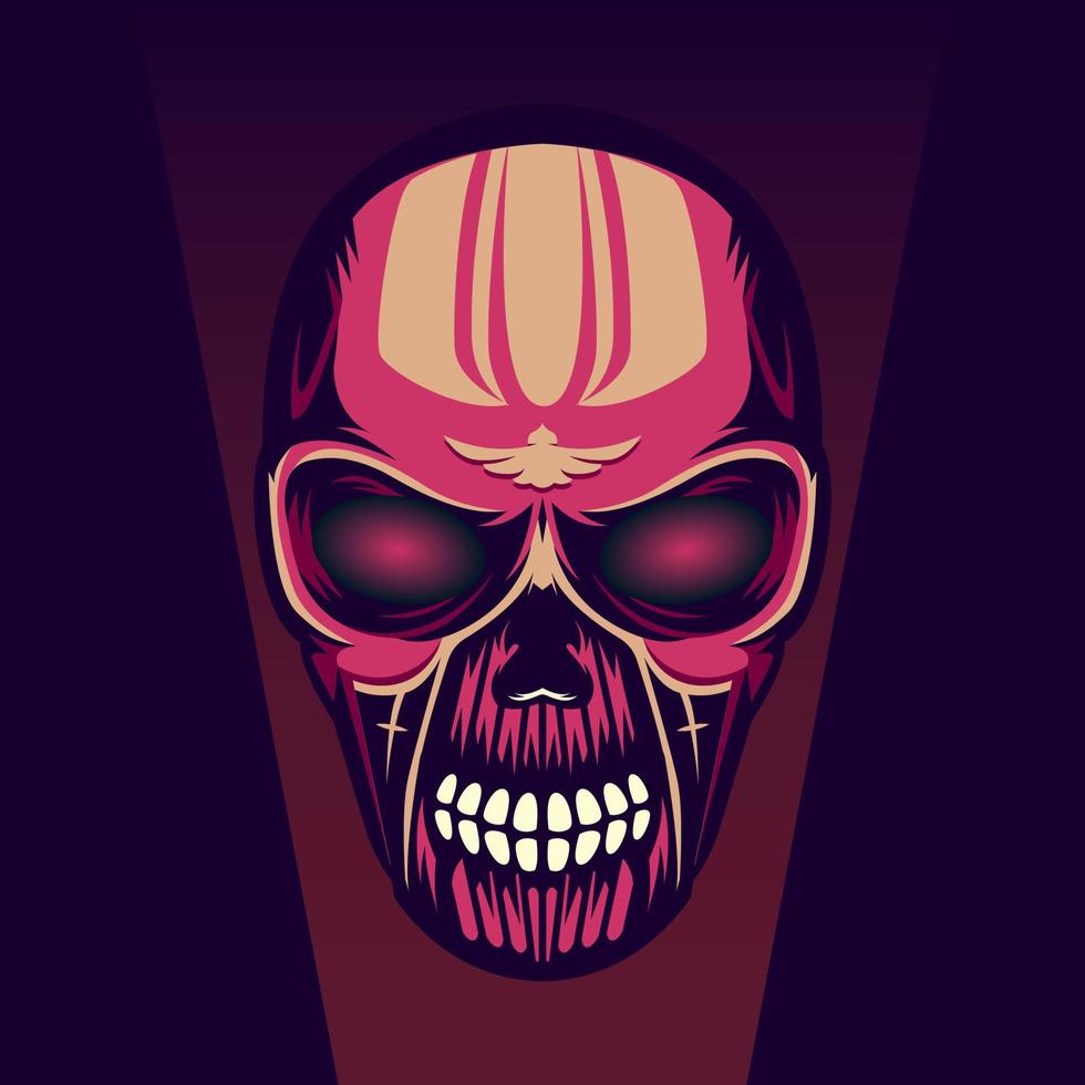 illustration of deadly killer skull. Future killer monster vector