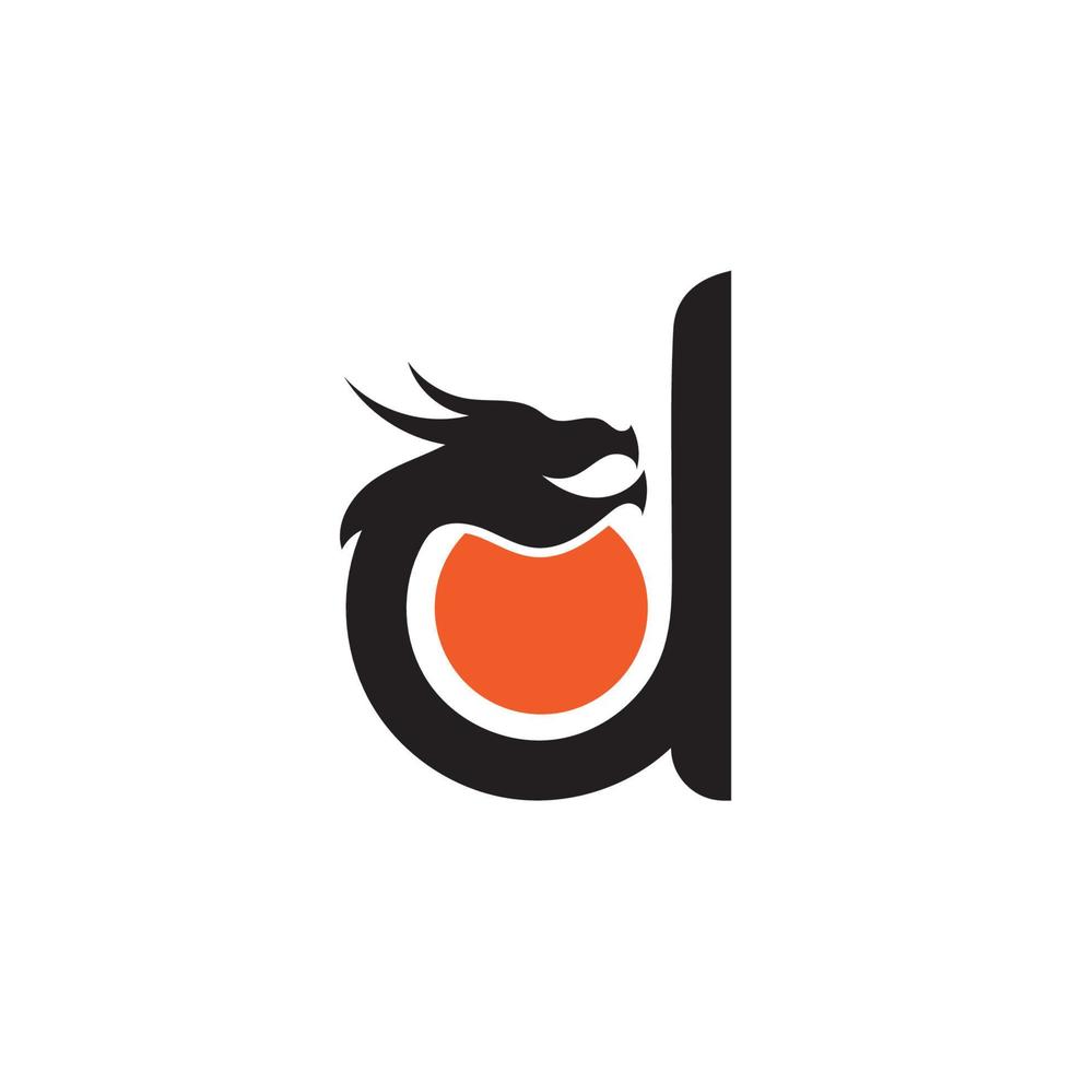 cabeza dragón simple logotipo diseño vector icono ilustración