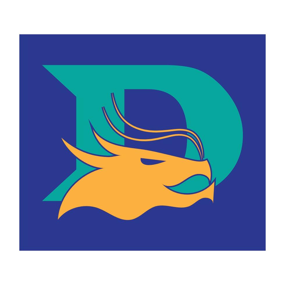 cabeza dragón simple logotipo diseño vector icono ilustración
