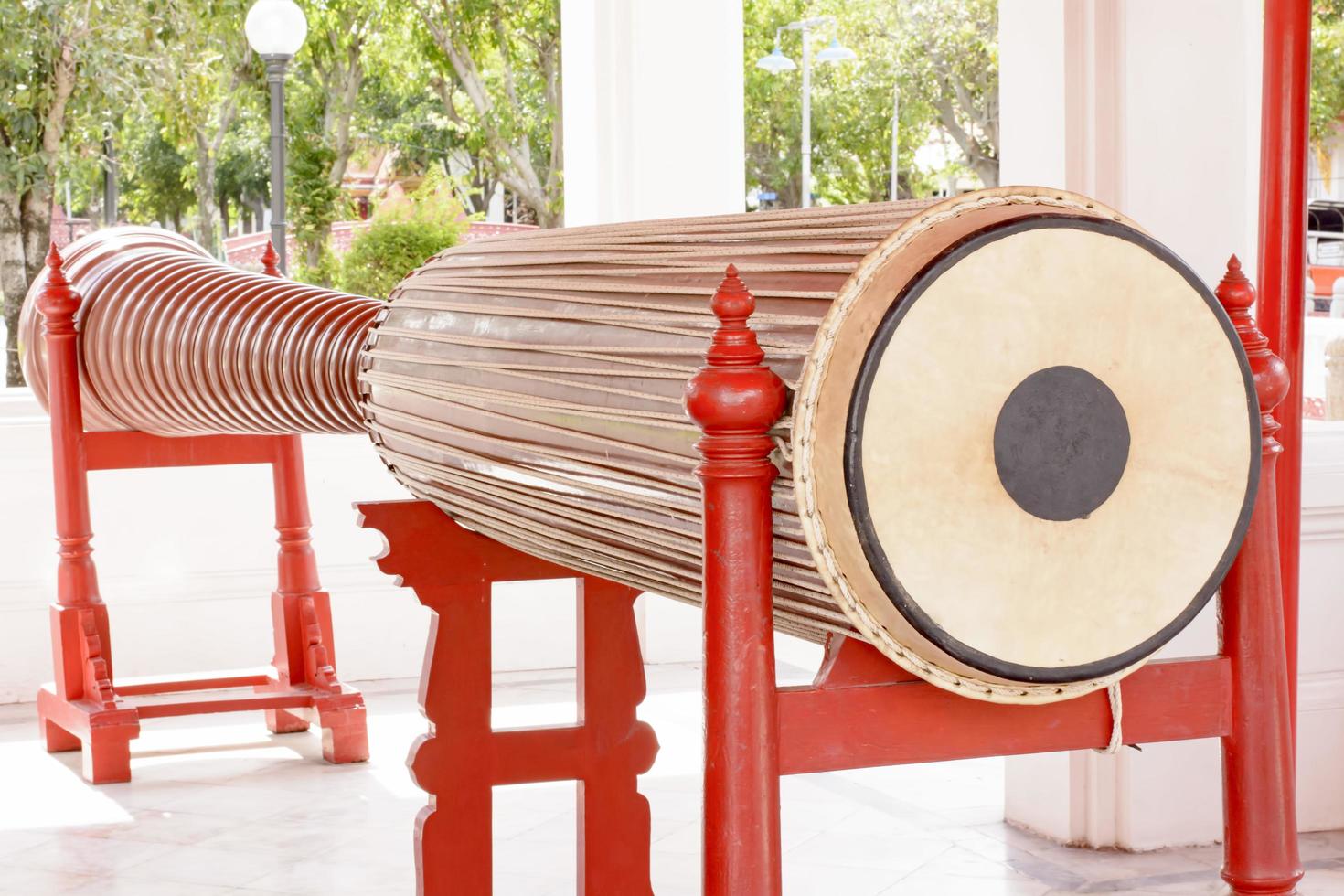 Tall narrow drum in the marble temple photo