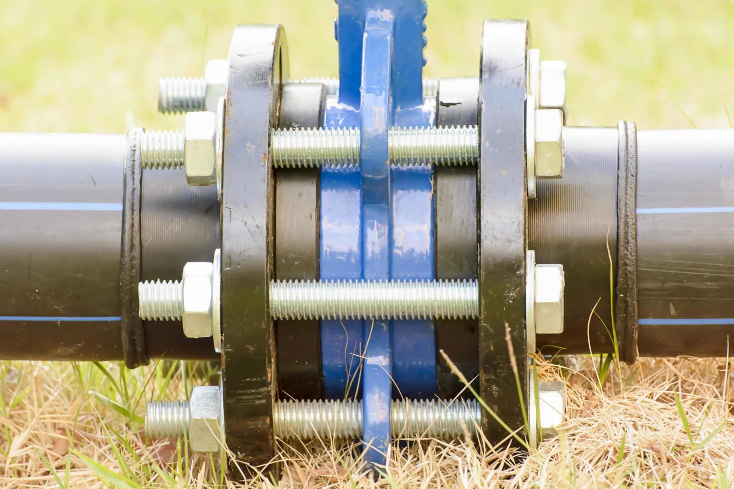 Big water pipe with valve. photo
