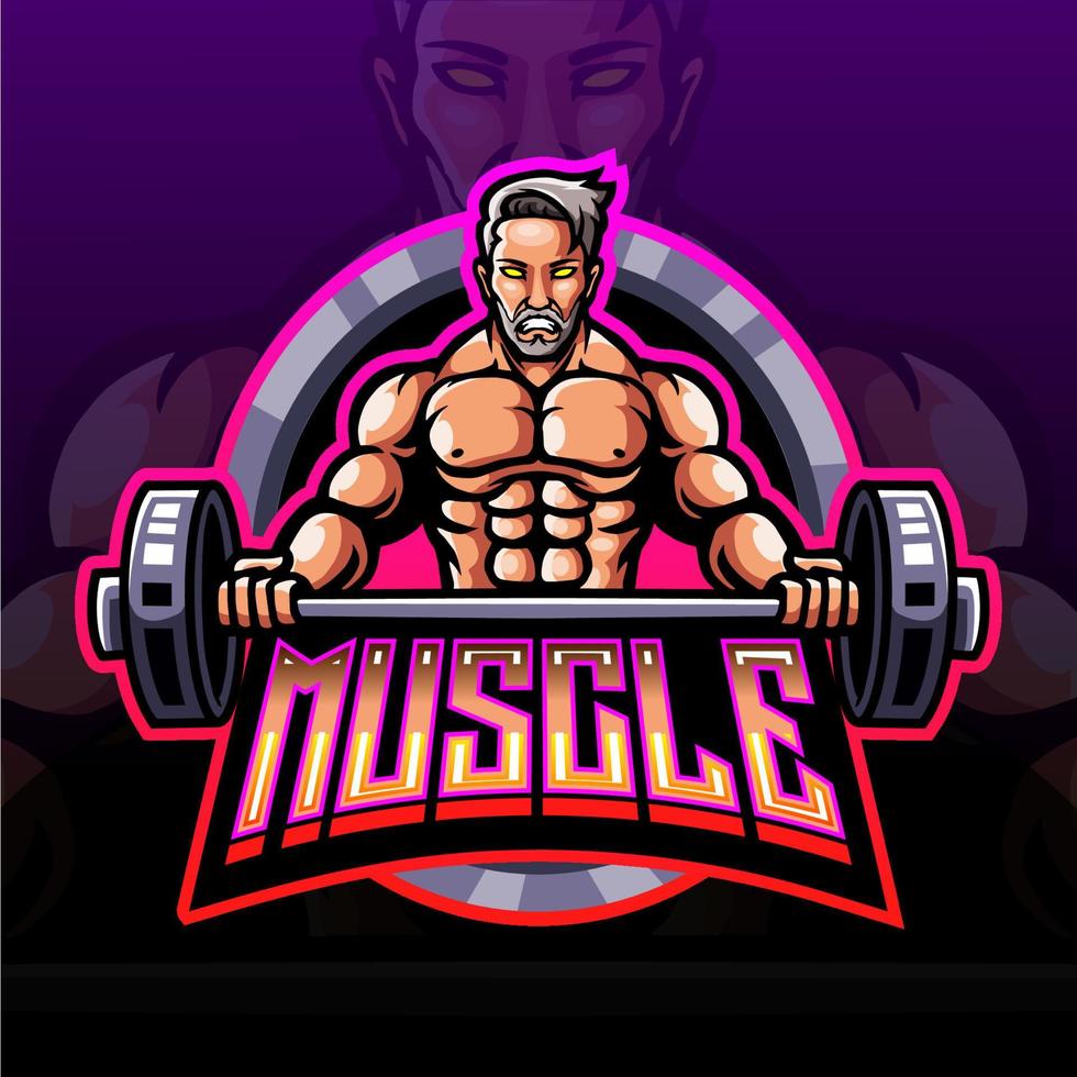 diseño de mascota de logotipo de esport muscular vector