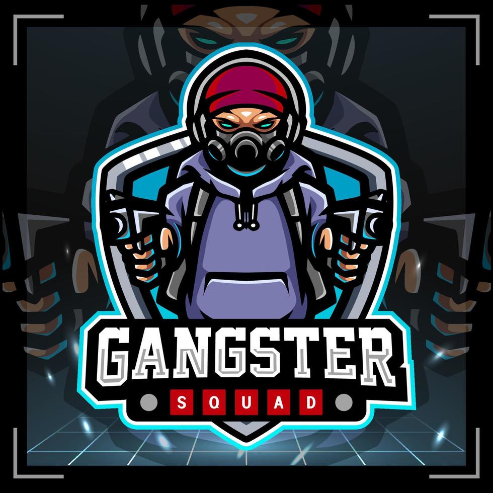 Gangster mascot. esport logo design vector
