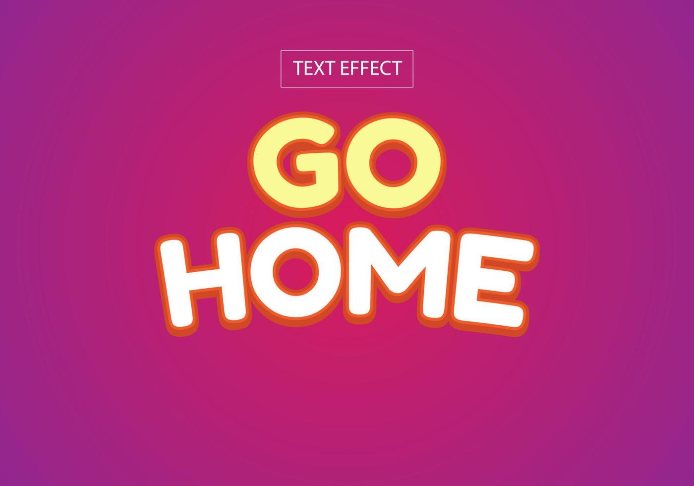 text effect go home white color can be edited again vector