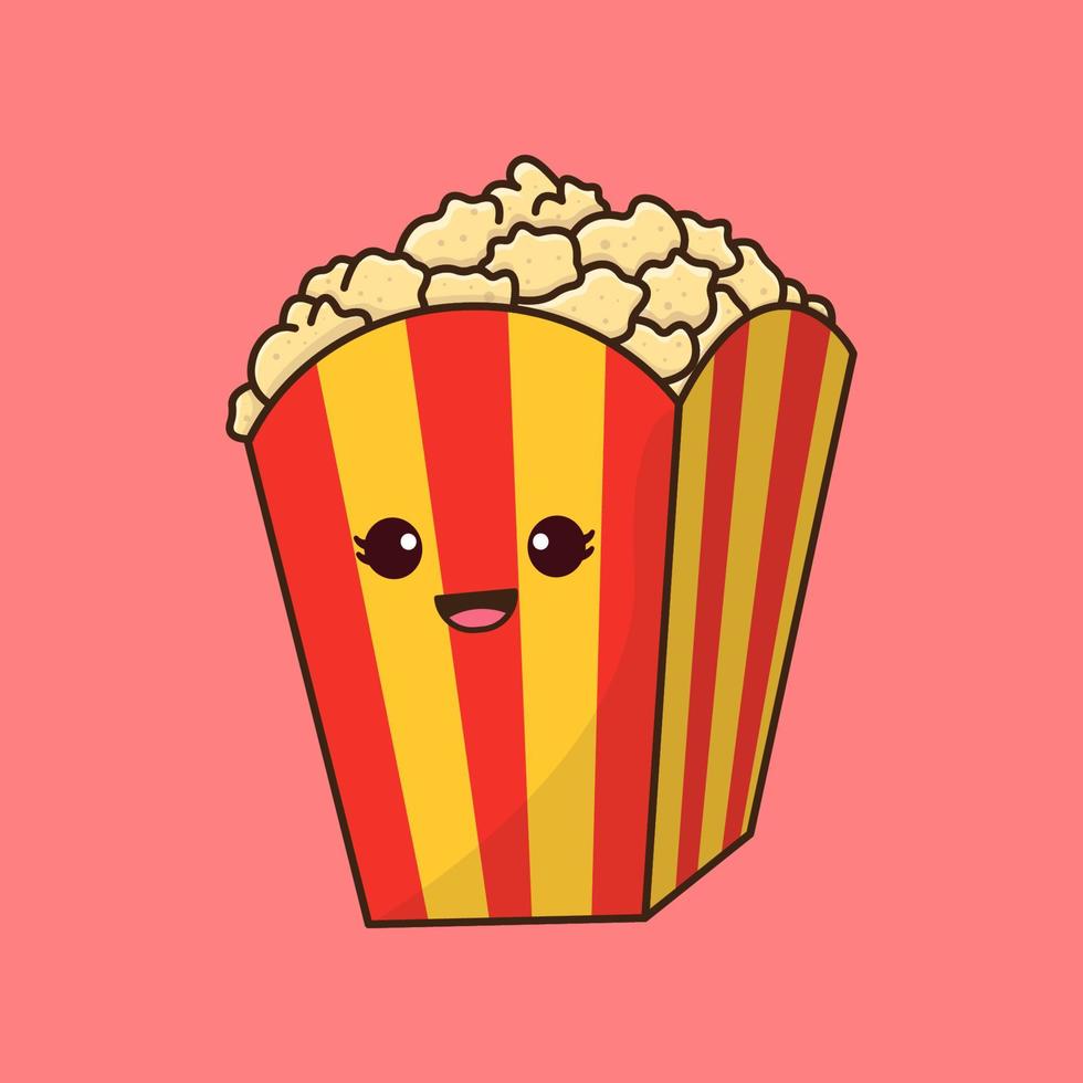 Cute Popcorn Illustration vector