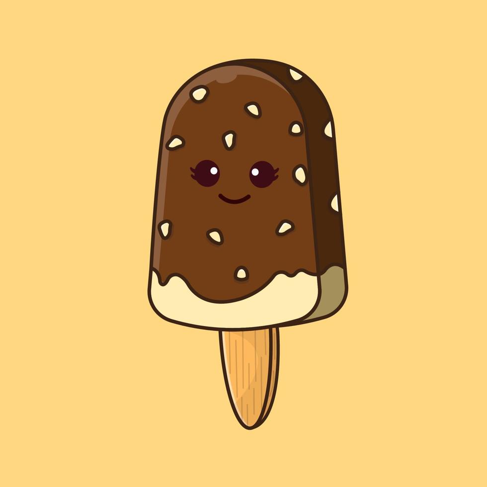 lindo helado con ilustración de maní vector