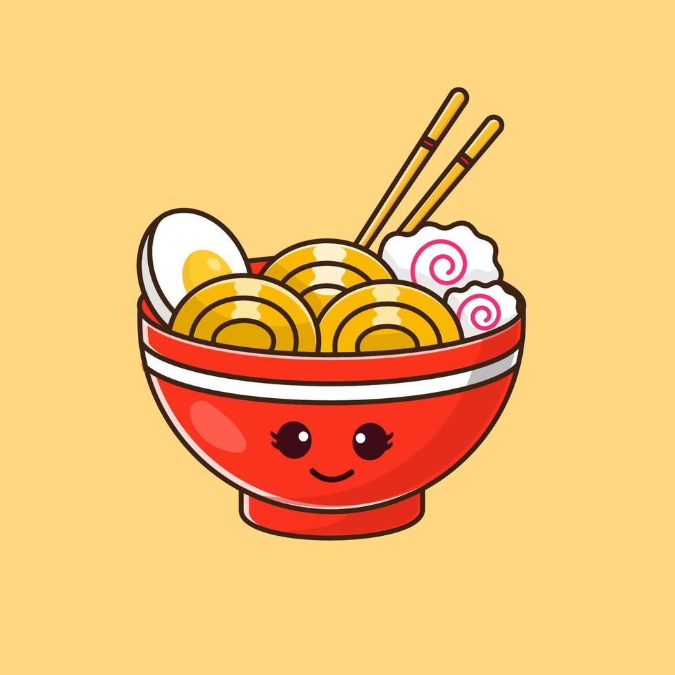 linda ilustración de ramen vector