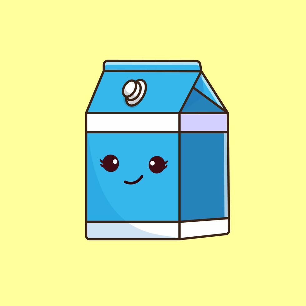 Cute a Box of Milk Illustration vector