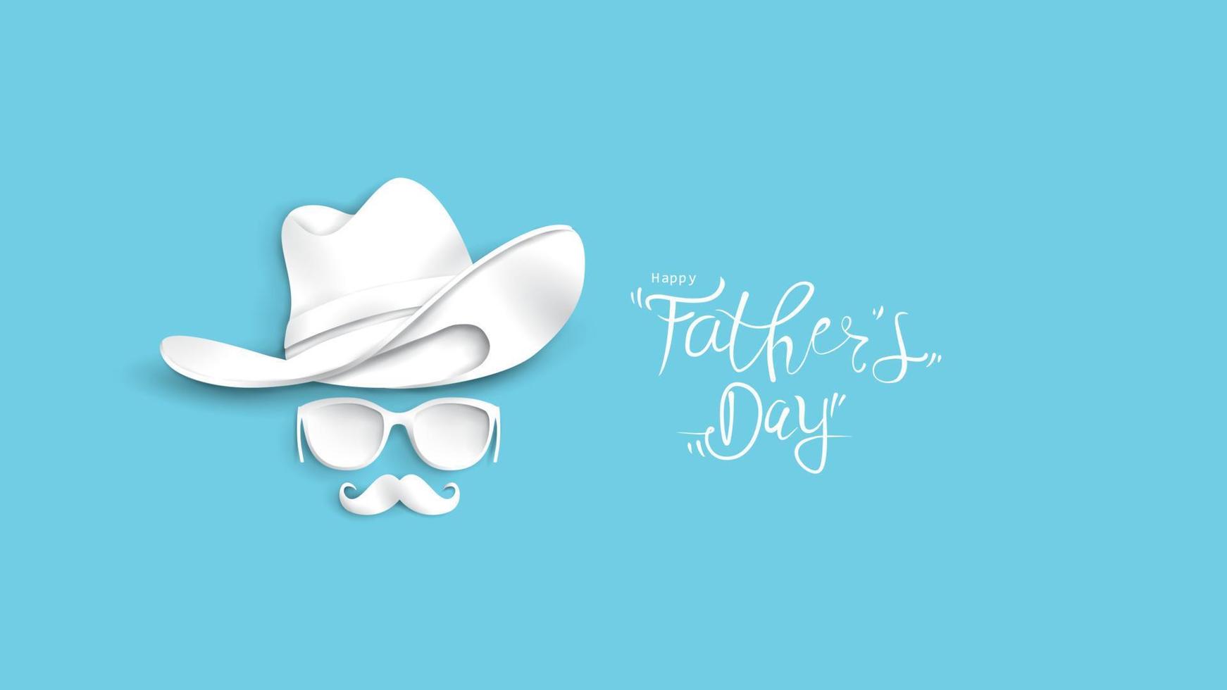 Happy Father's Day greeting card with typography design, hat and