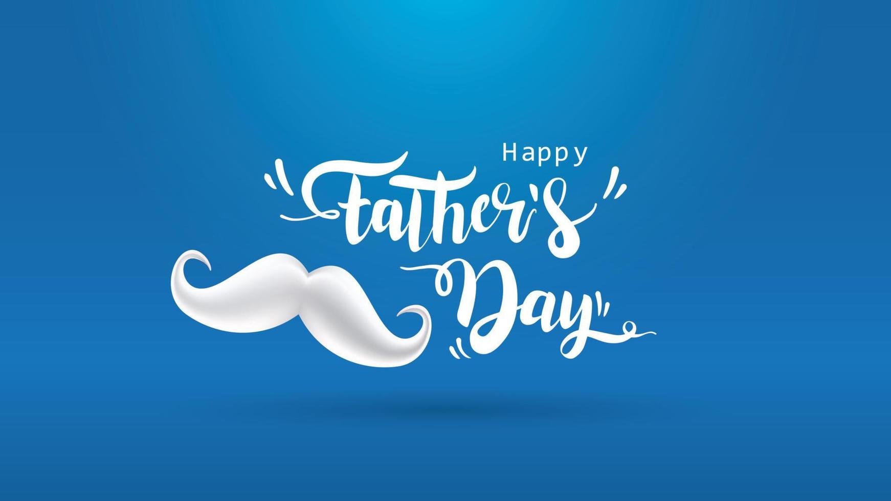 Happy Father Day greeting card, banner design with lettering, typography or Calligraphy in three-dimensional style vector