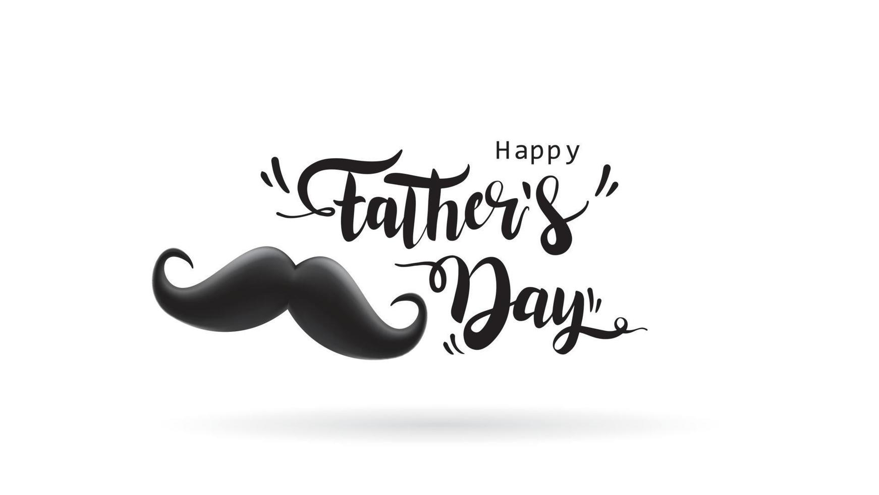 Happy Father Day greeting card, banner design with lettering, typography in three dimensional style vector