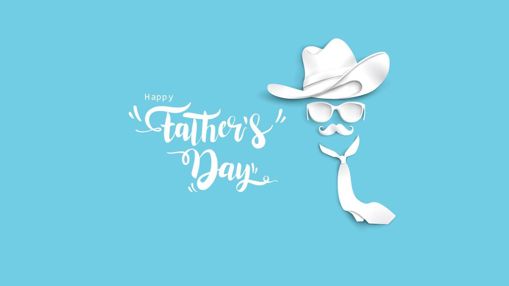 Happy Father Day greeting card, banner design with lettering, typography in three dimensional style vector