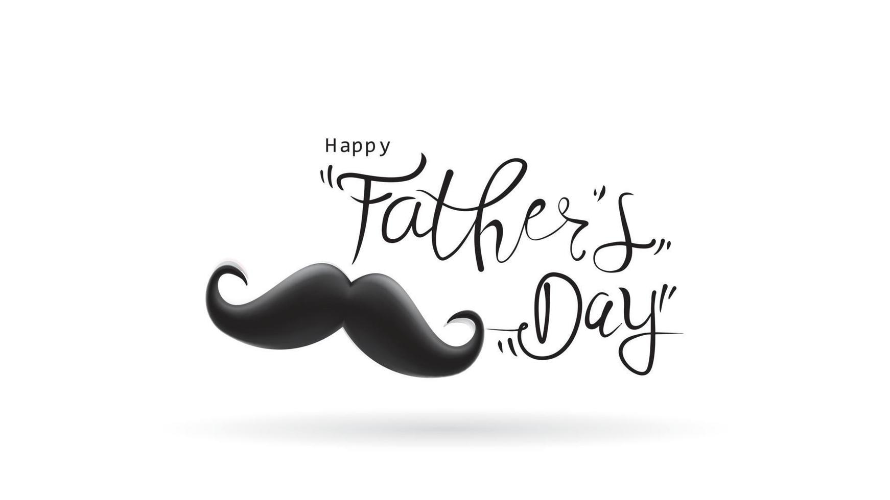 Happy Father Day greeting card, banner design with lettering, typography in three dimensional style vector