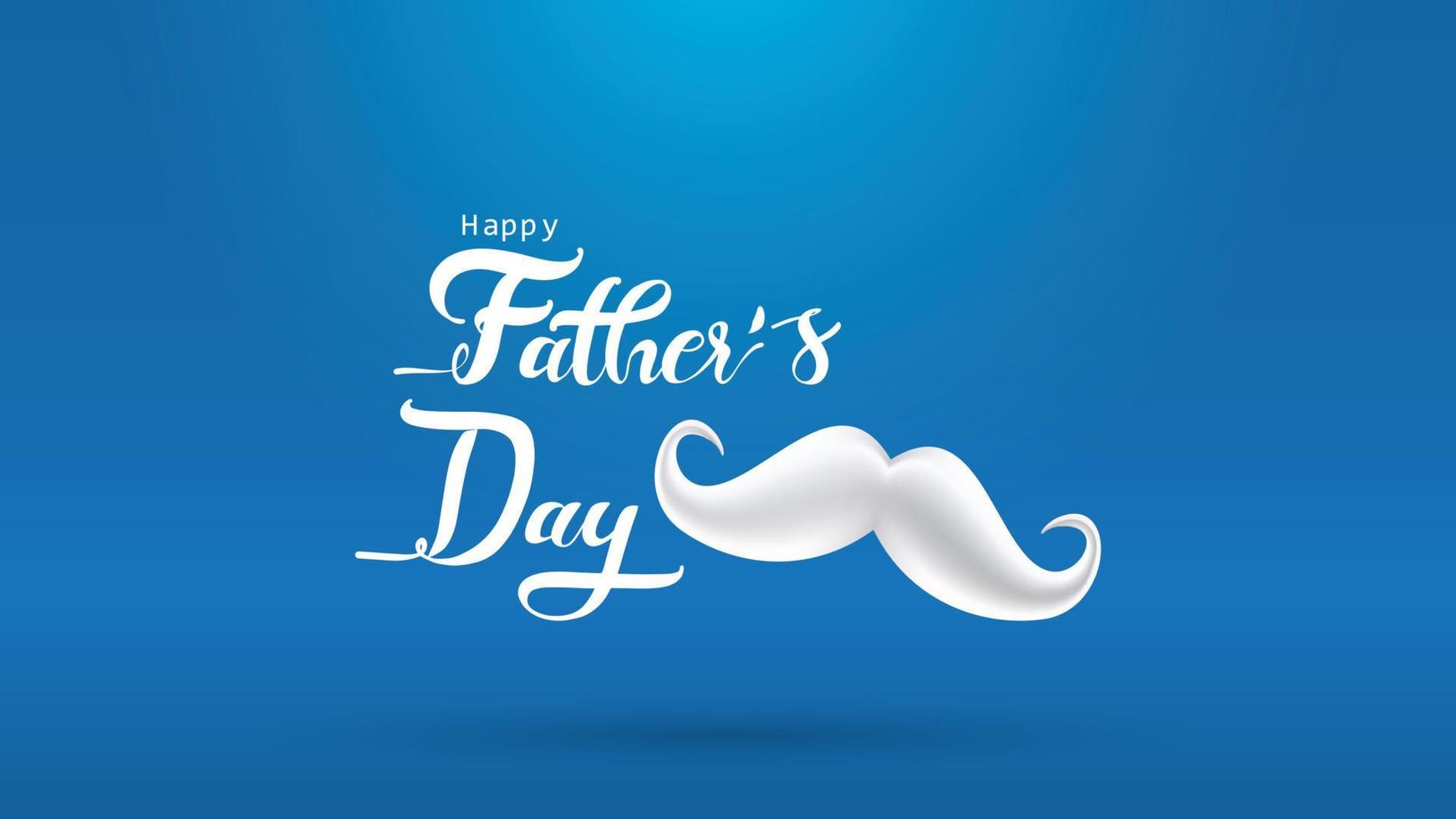 Happy Father Day greeting card, banner design with lettering, typography in three dimensional style vector