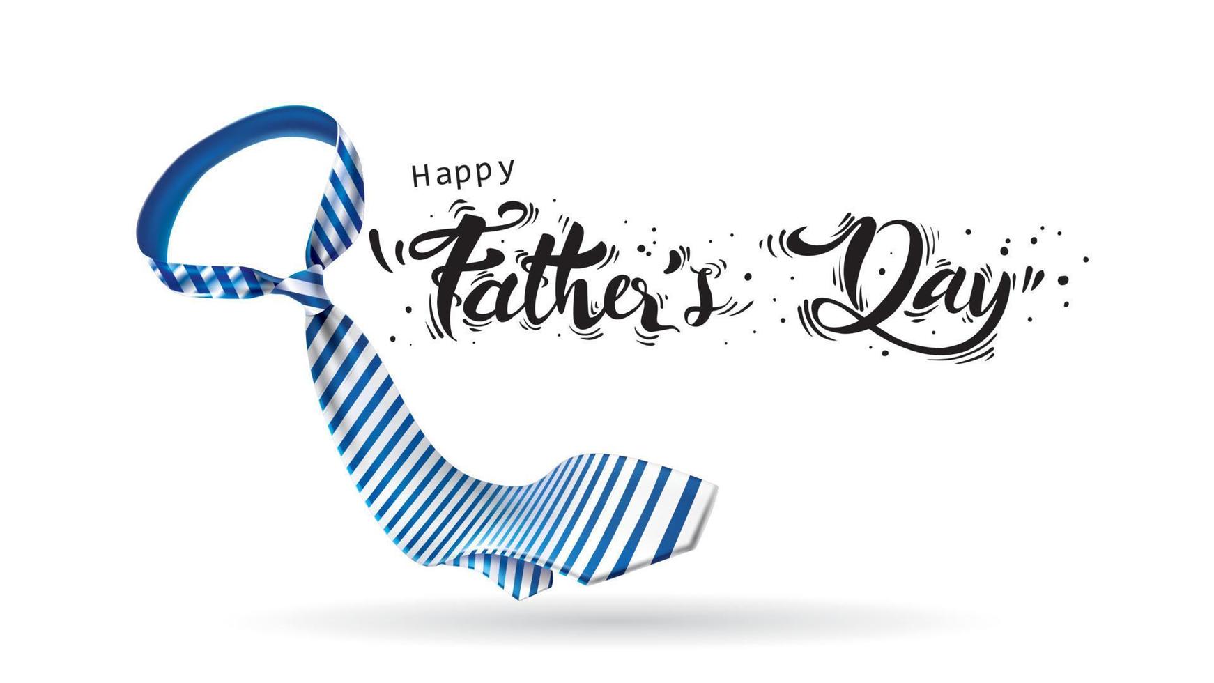 Happy Father Day greeting card, banner design with lettering, typography in three dimensional style vector