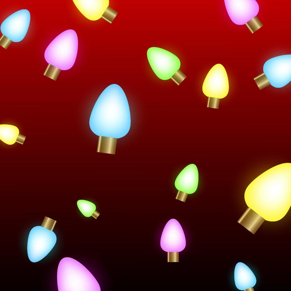 Background of multicolored light bulbs vector