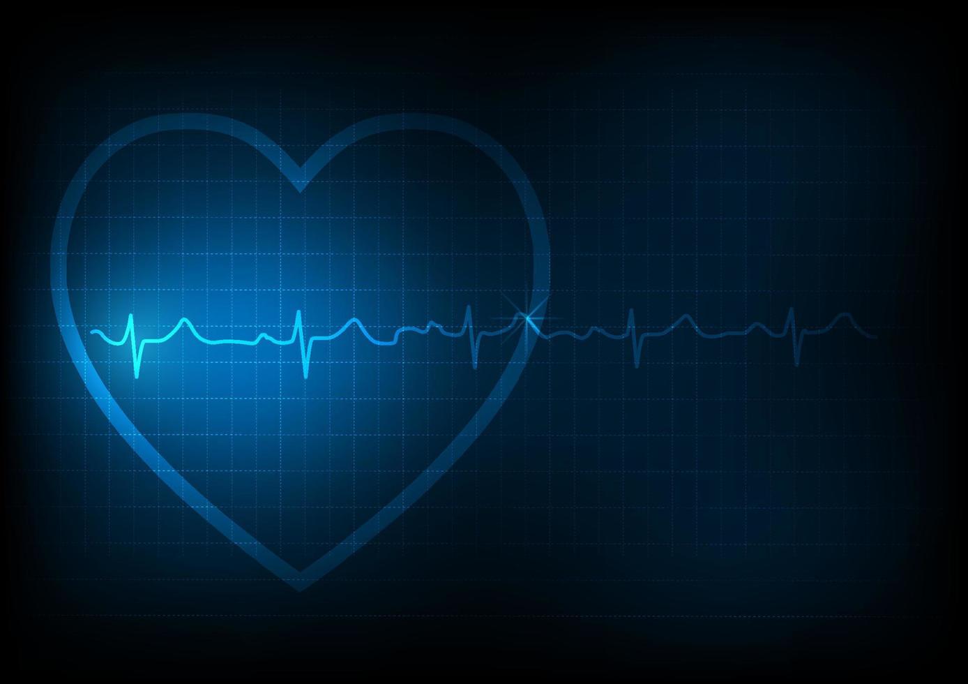 ilustración de fondo del corazón y la electrocardiografía en la monitorización vector