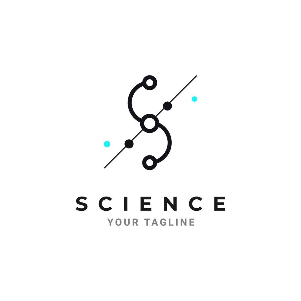 science atomic connection logo design, icon for science technology vector
