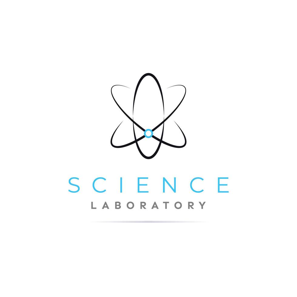 diseño de vector de logotipo atómico, icono de ciencia para tecnología