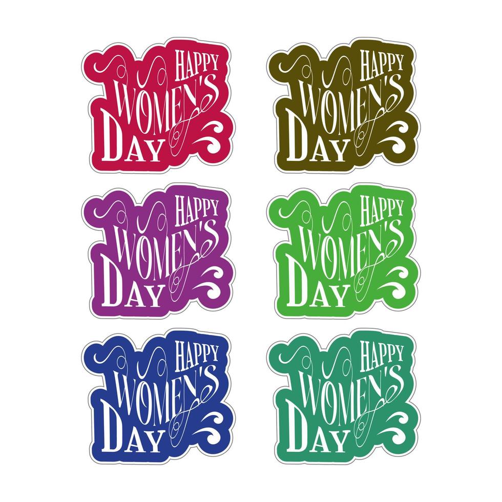 Happy women's day sentence design, Very printable for sticker. vector