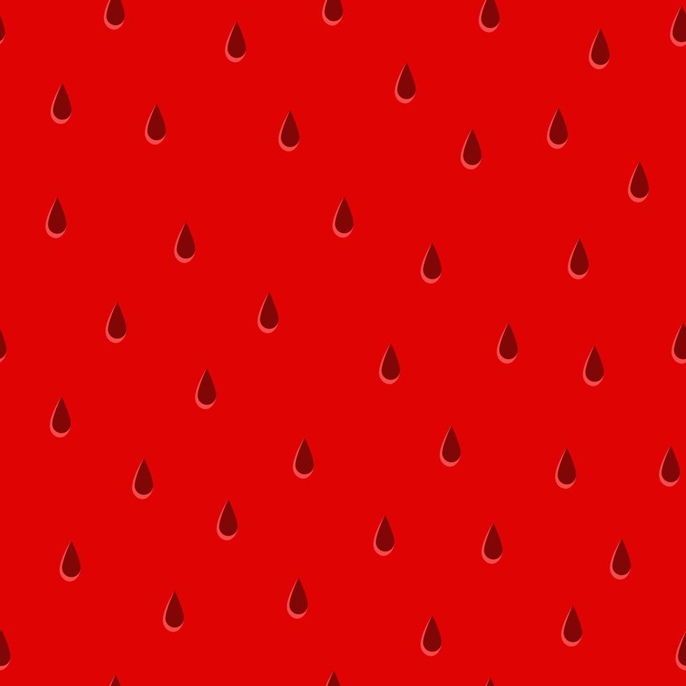 Watermelon seed seamless pattern, red background vector