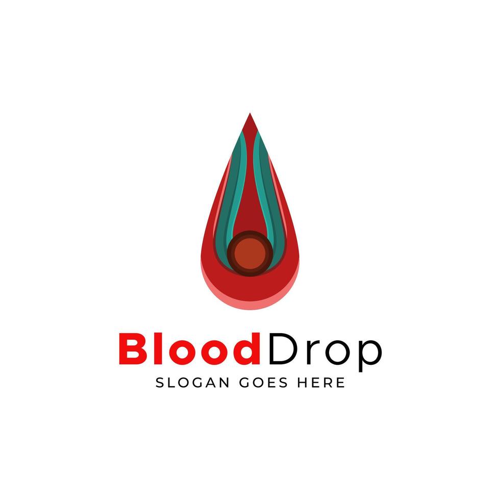 Blood drop illustration, abstract shape. vector