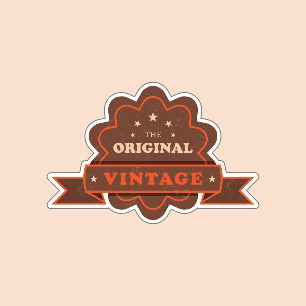 diseño de símbolo de insignia vintage, símbolo de icono muy imprimible. pegatina vector