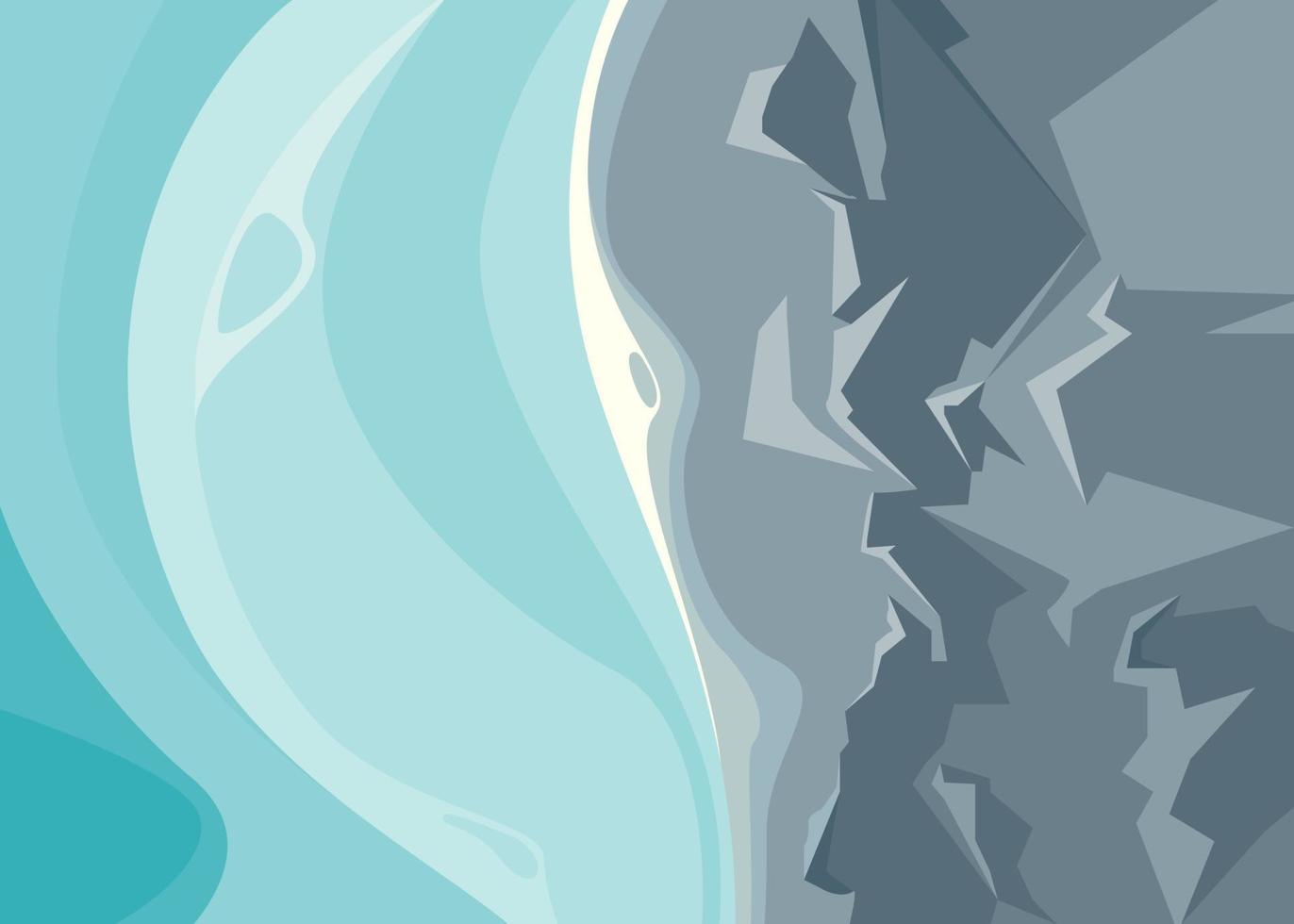 Banner with ocean and rocks. vector