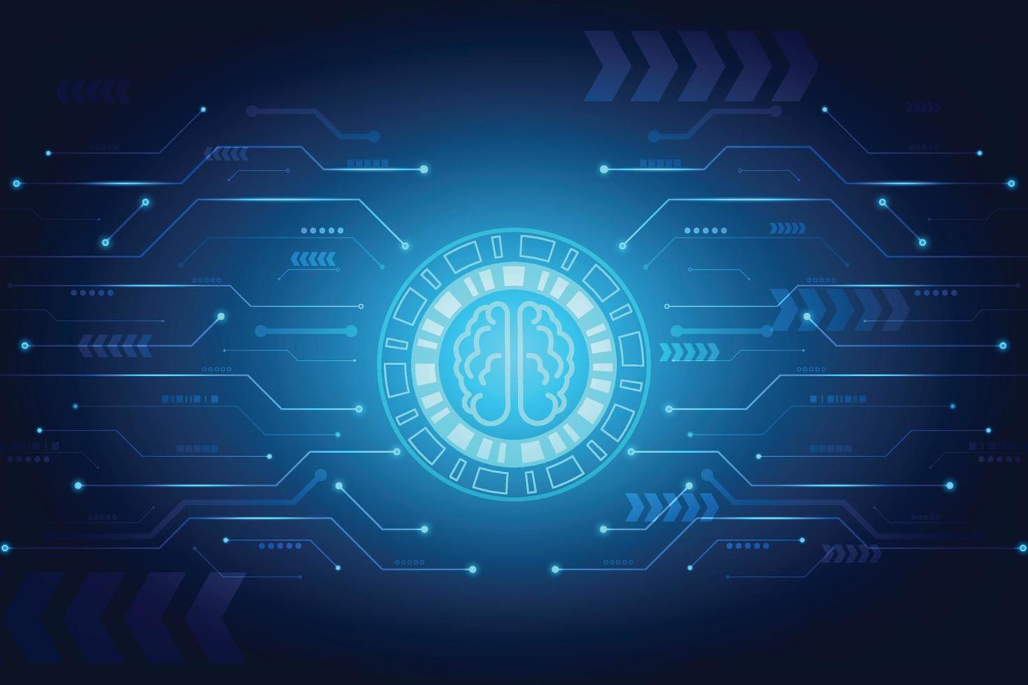 forma de línea de icono de cerebro humano poligonal vectorial con concepto de inteligencia artificial. fondo abstracto de tecnología. vector