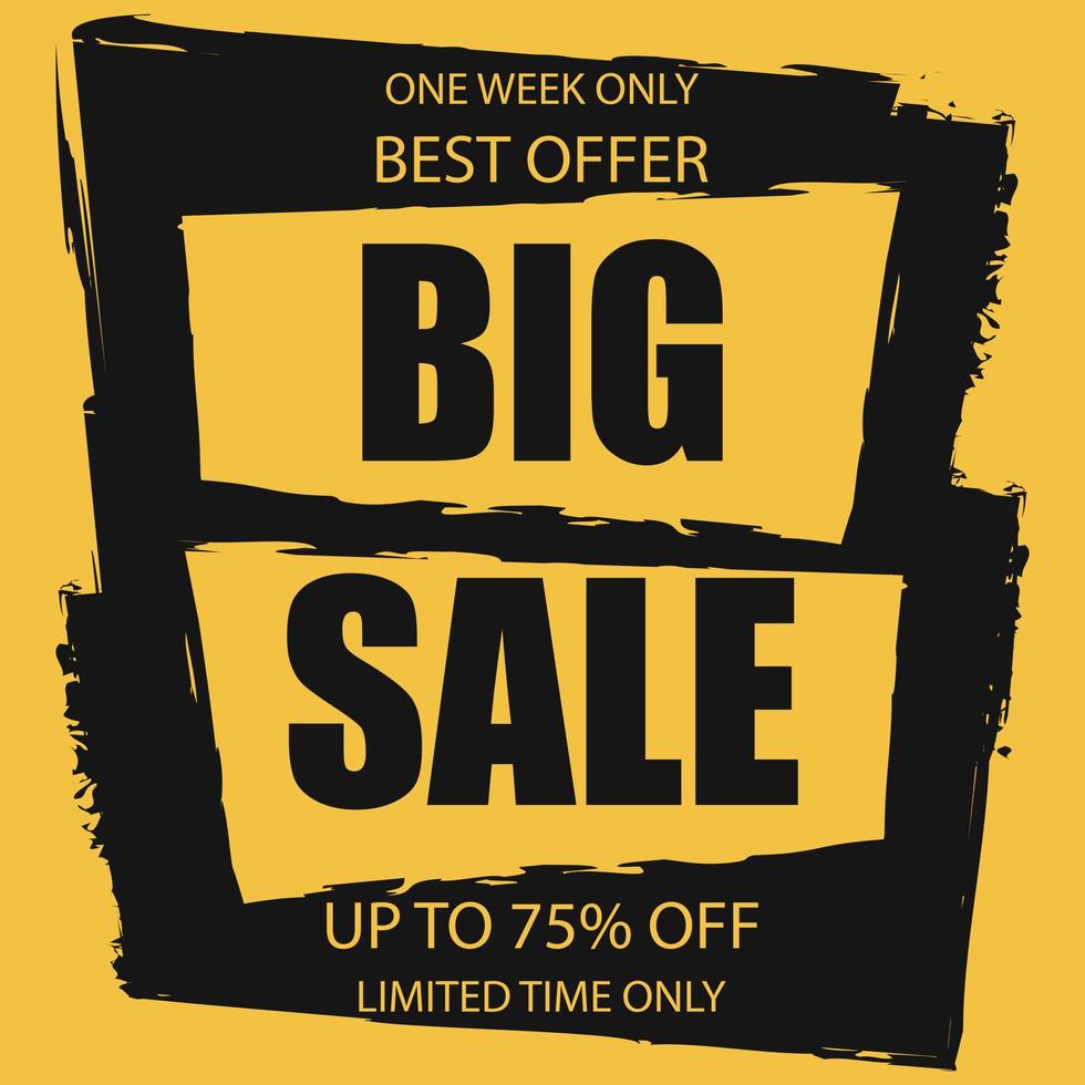 Vector illustration in flat style of big sale banner. Special limited offer poster suitable for social networks and mobile applications. Promo and marketing editable template.