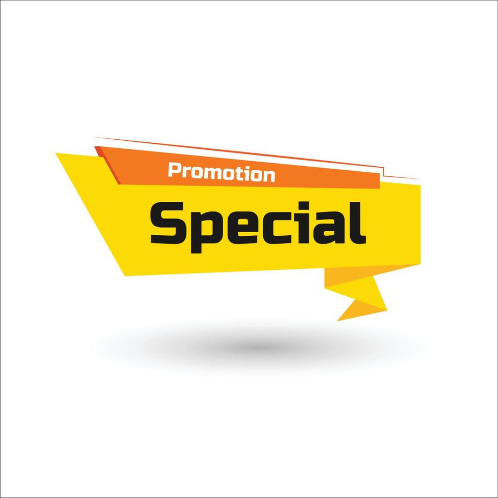 label with text Special Promotion Yellow Shapes Banner vector