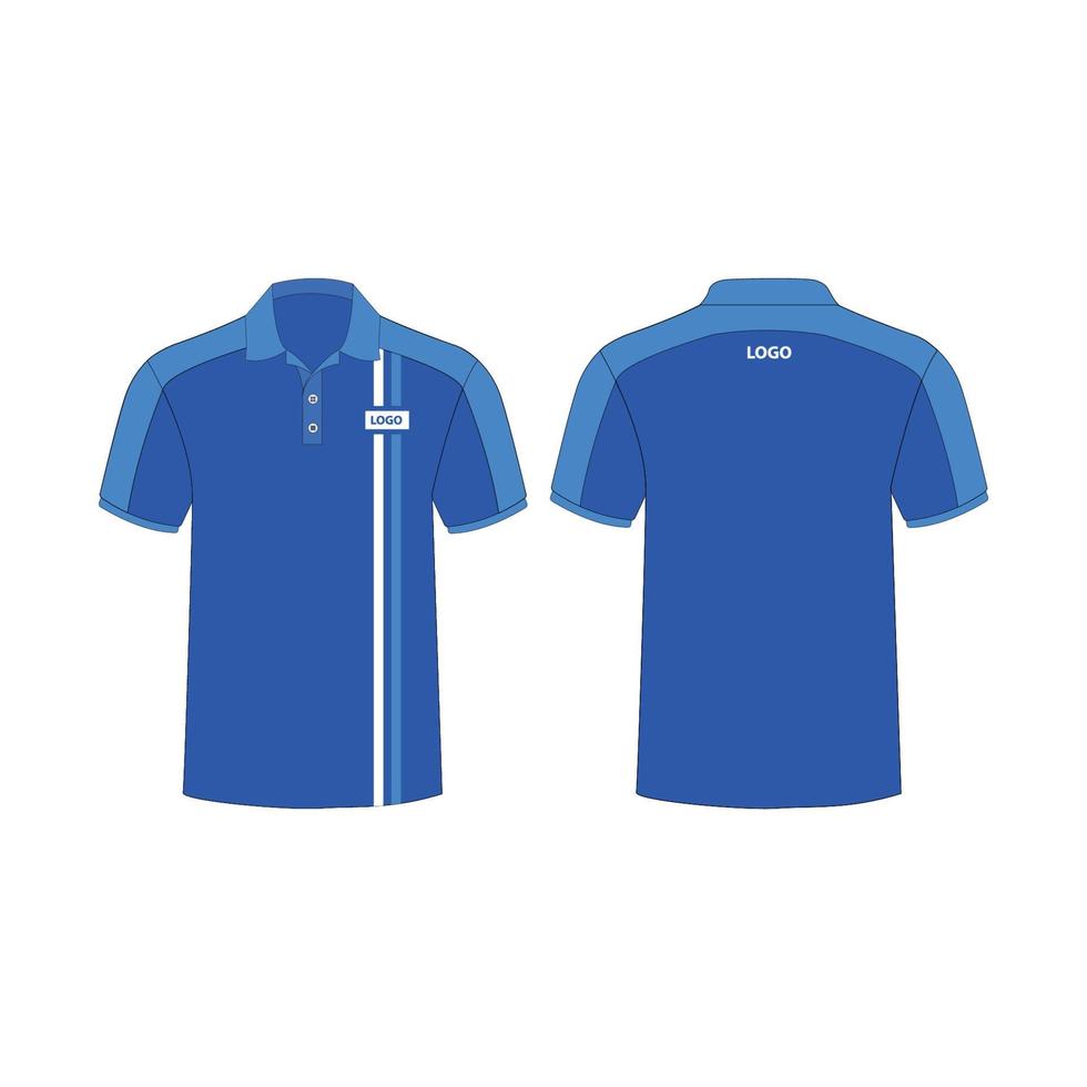 Business Polo Shirt Blue Design Template vector