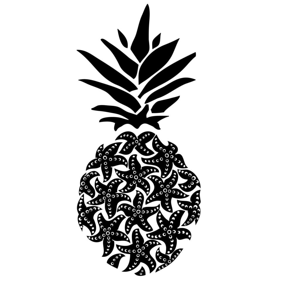 Sea pineapple. The pineapple of sea stars. vector