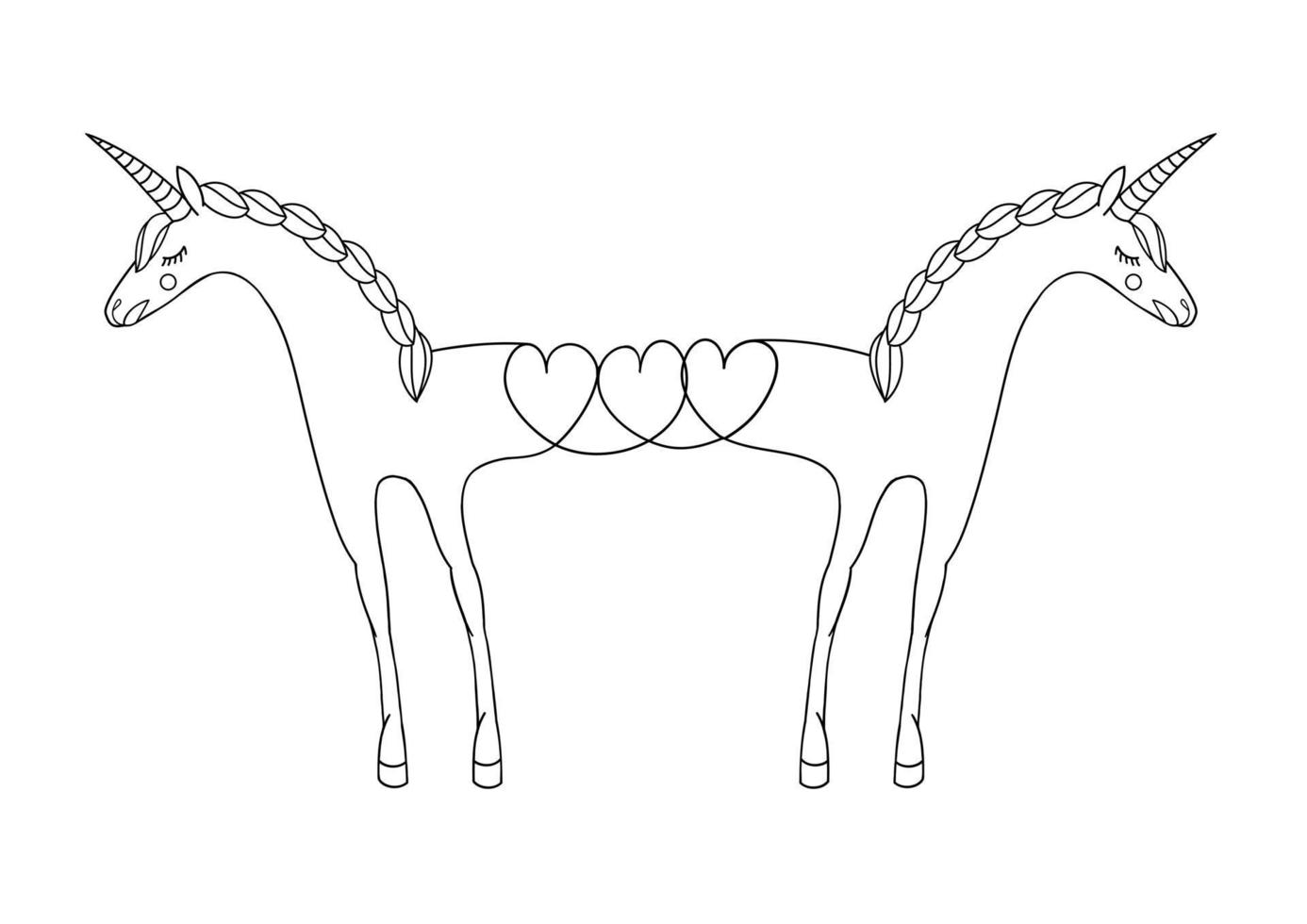 unicornio, dibujado a mano vector