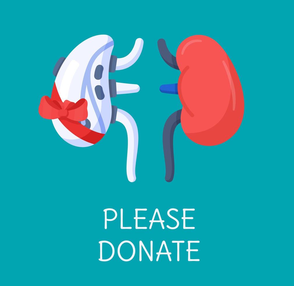 Vector illustration of the concept of please donate. Help a sick person. Difficult help.
