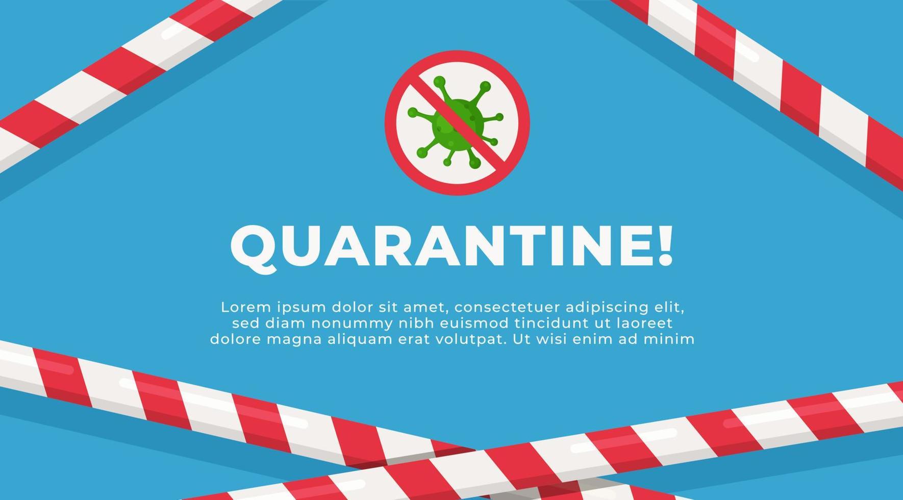 Vector illustration of quarantine. Pandemic. The concept of the red zone.