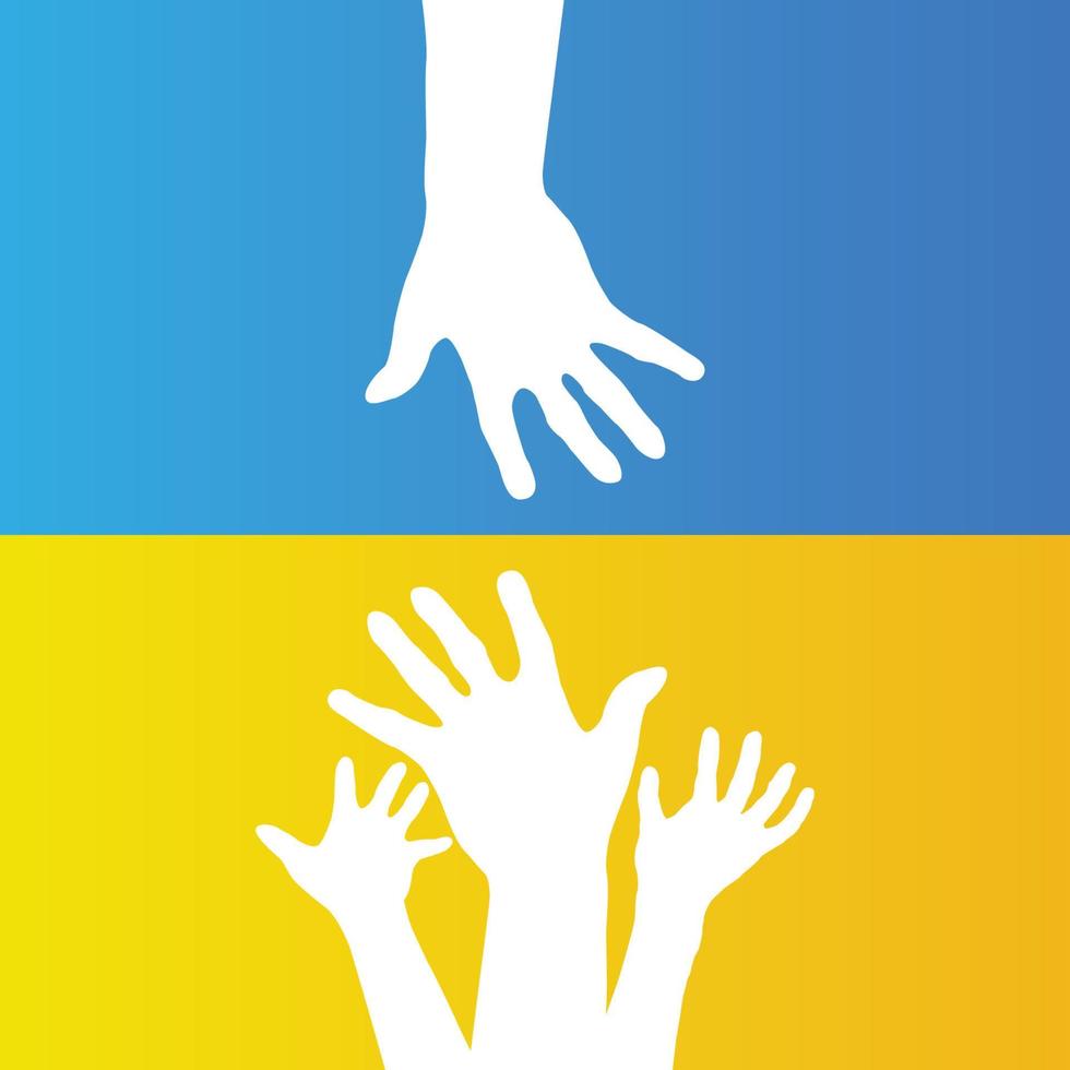 Join hands to help Prayers for all the victims od Ukrainian war with Russia Pray for Ukraine graphic Ukrainian flag, fists in the air, Solidarity with Ukrainians vector