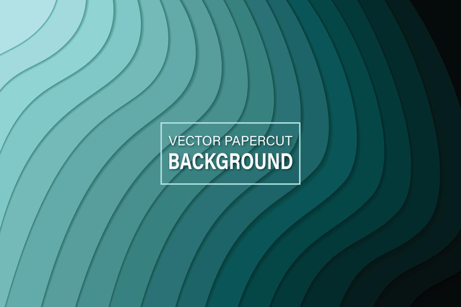 Modern Paper cut Green turquoise background. 3D abstract paper art style, flyers posters prints, vector