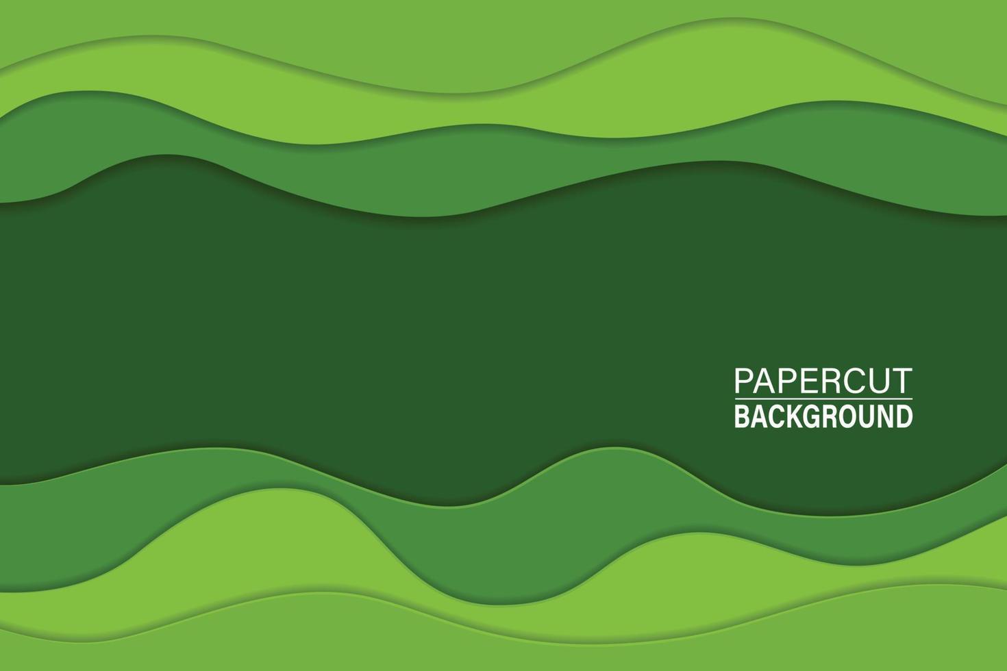 Green bright wave paper cut background template. Flyer, cover, banner. Trendy vector abstract shapes for presentations and posters. Vector illustration