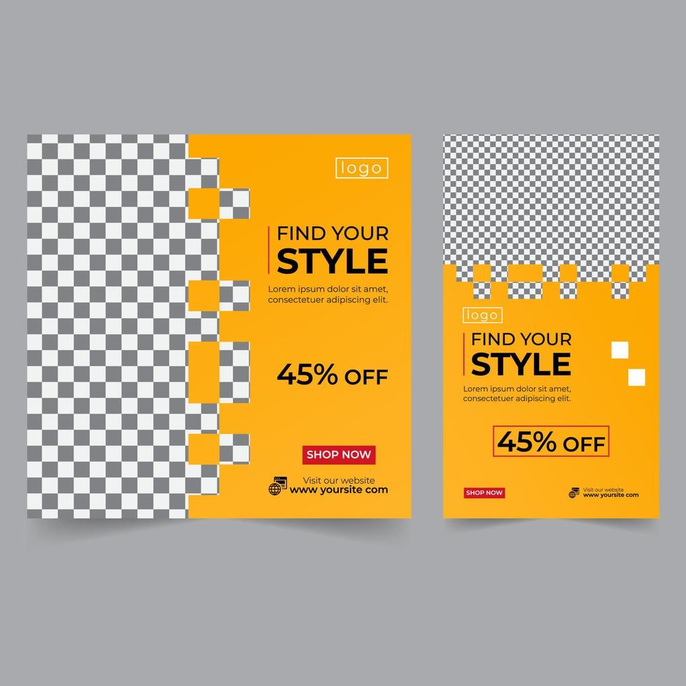 Fashion sale social media post and story. fashion banner for digital marketing, post, story, shop, fashion, web ad, banner, trendy abstract shape with minimal design vector