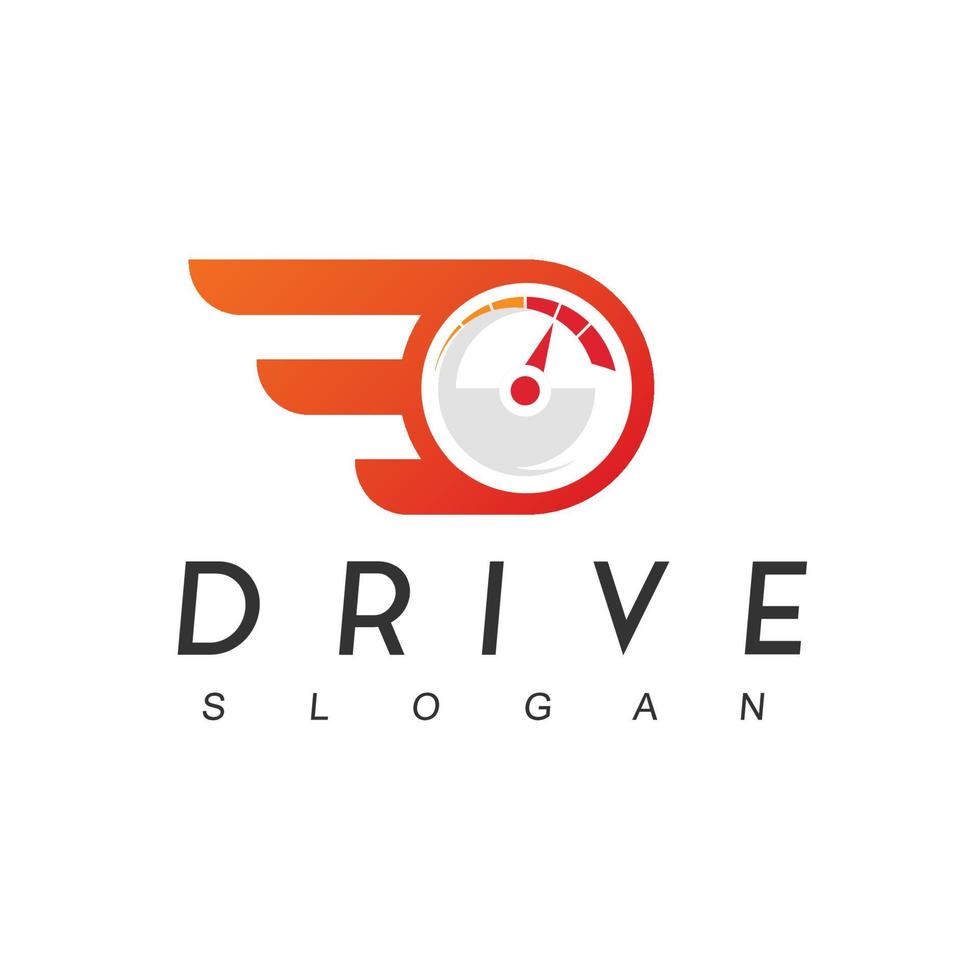 Car Drive Logo Template, Speedometer, Racing Team Symbol vector