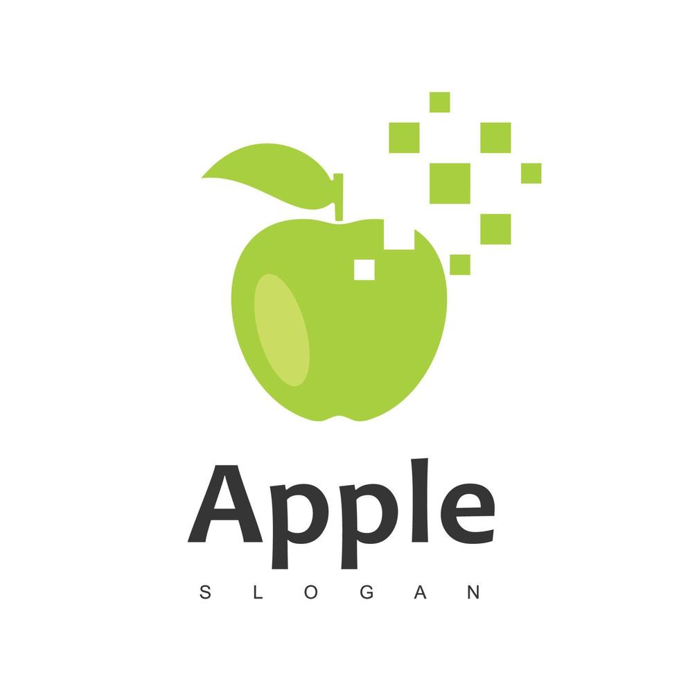 Pixel Apple Logo Template vector