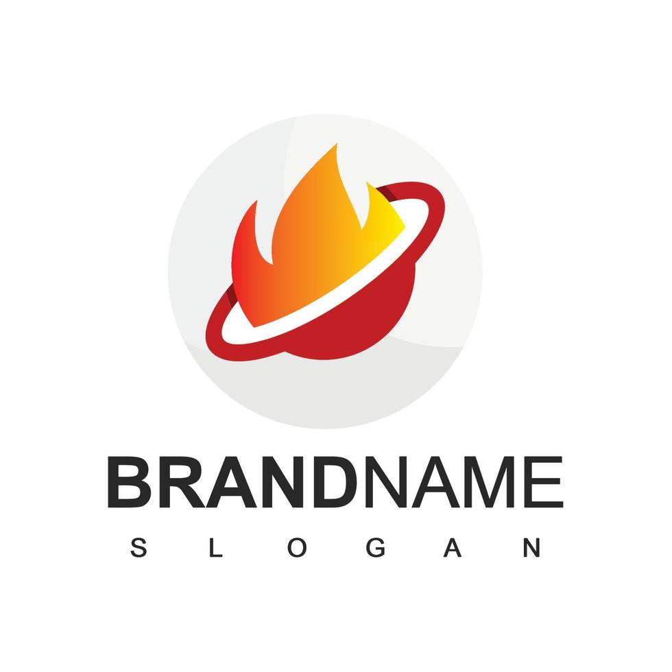 Circle Flame Logo Design Template vector